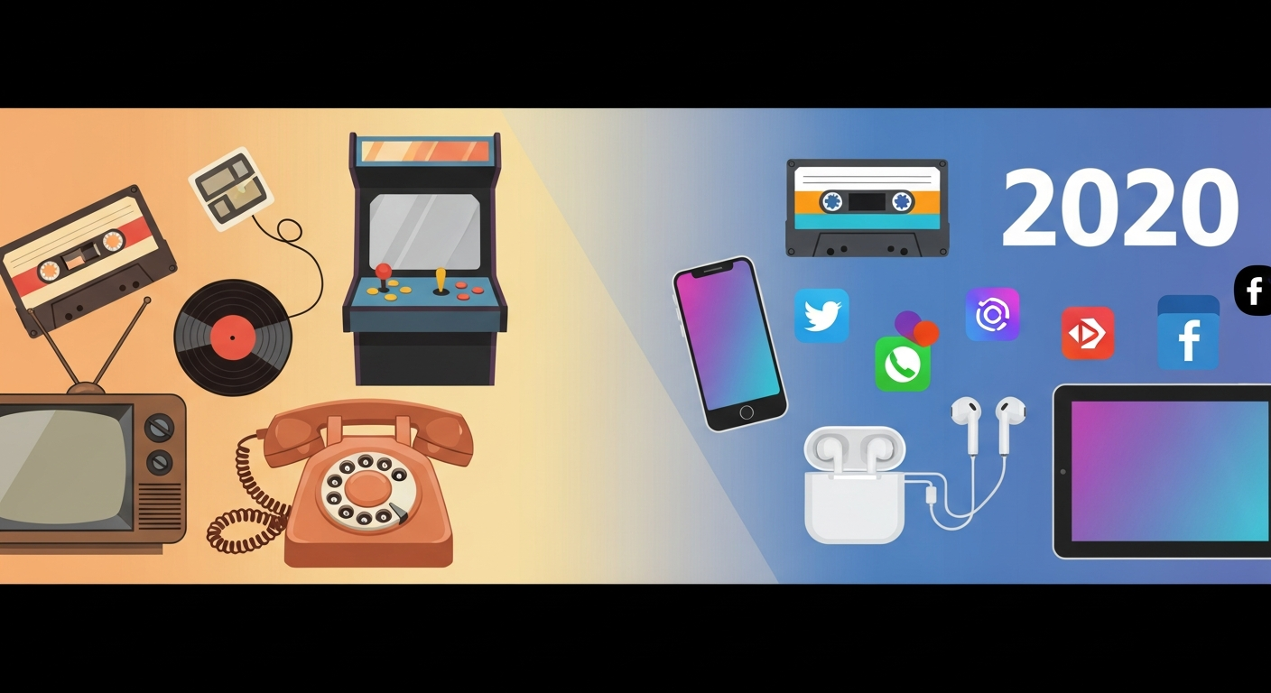 80年代と現代の対比イメージ